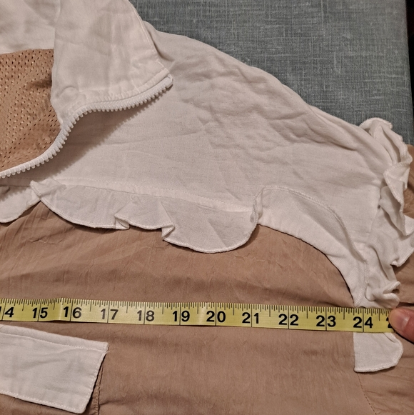 Free People Movement Women's Tan & White Lets Go Out Pullover Jacket Size Smal - Picture 10 of 13